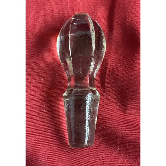 Duncan Miller Glass "Pineapple" Diamond Point Cruet Bottle 7" Tall with Stopper - Picture 6 of 6